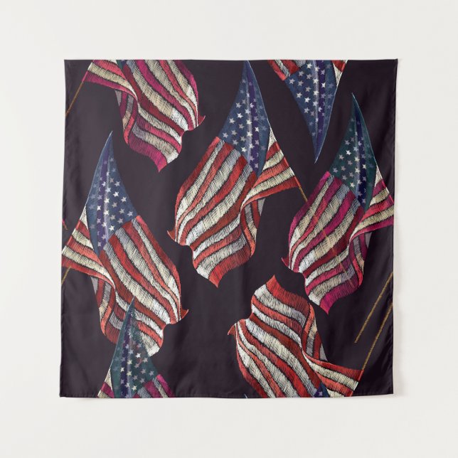 Tapiz bordado de bandera estadounidense: patrón patrióti (Anverso)