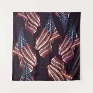 Tapiz bordado de bandera estadounidense: patrón patrióti
