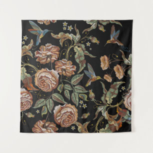 Tapiz Bordados rosas, estilo renacentista.