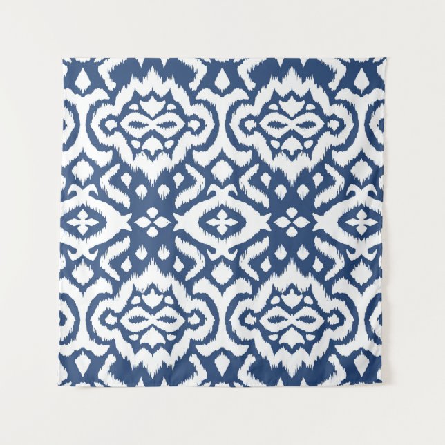 Tapiz Borde de encaje. Patrón ininterrumpido de Ikat. Co (Anverso)