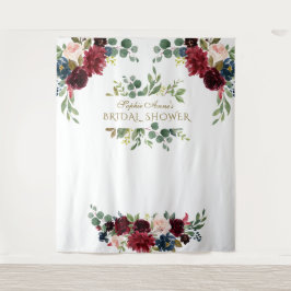 Tapiz Borgoña Floral Rosa Bridal Shower Prop