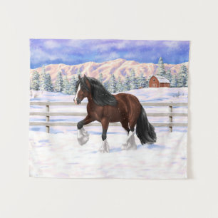 Tapiz Borrador De Caballo En Nieve De La Gitana De La Ba