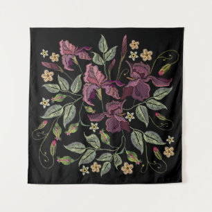 Tapiz Borrados Iirlandeses Púrpura, Fondo Negro.