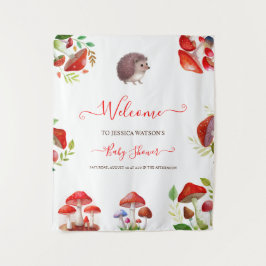 Tapiz Bosque A acuarela Roja de Champiñones Rústico Baby