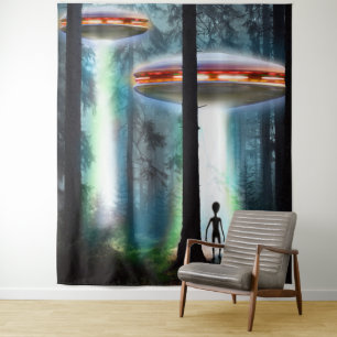 Tapiz Bosque alienígena de ovnis