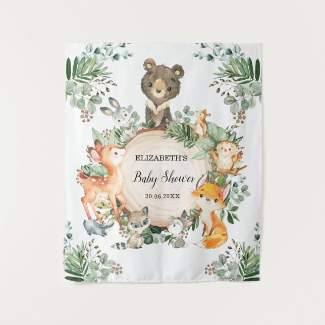 Tapiz Bosque Animales Bienvenida Vegetación Rústica (Anverso)