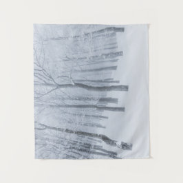 Tapiz Bosque congelado cubierto de nieve en invierno