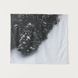 Tapiz Bosque de abetos negros y blancos y nieve