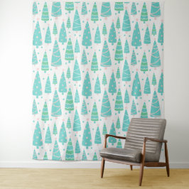 Tapiz Bosque de árboles de Navidad Pastel