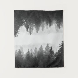 Tapiz Bosque de nitrógeno negro y blanco