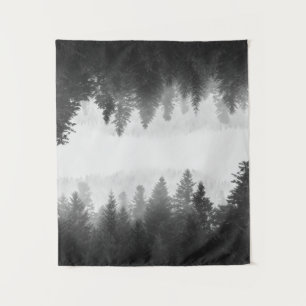 Tapiz Bosque de nitrógeno negro y blanco