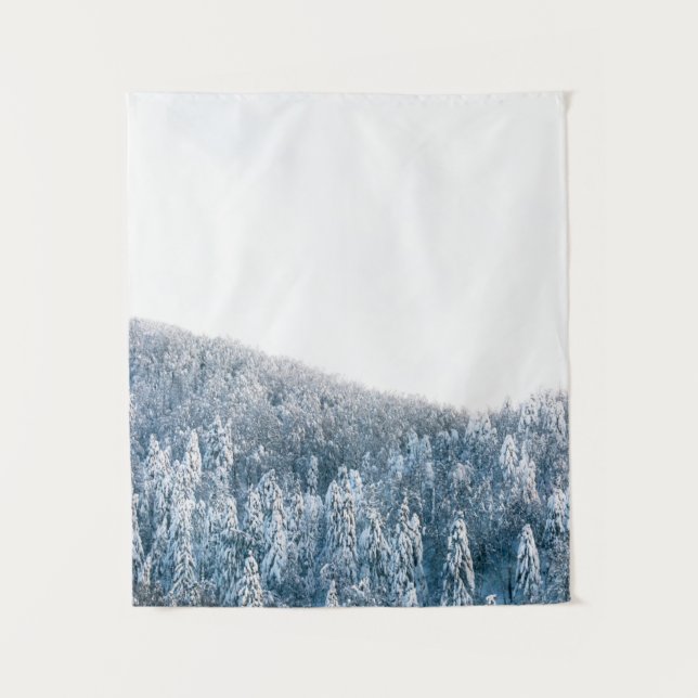 Tapiz Bosque de pichón cubierto de nieve (Anverso)