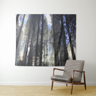 Tapiz Bosque de pinos con naturaleza soleada