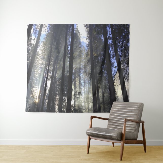 Tapiz Bosque de pinos con naturaleza soleada (In situ (horizontal))