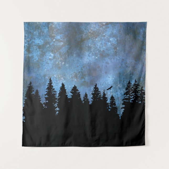 Tapiz Bosque de Pinos Noche (Anverso)