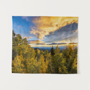 Tapiz Bosque Nacional de Santa Fe al atardecer en otoño