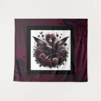 Bosque Oscuro Hada Gótica Floral Rosas Burdeos