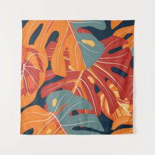 Tapiz Bosque tropical: diseño de papel pintado de flores