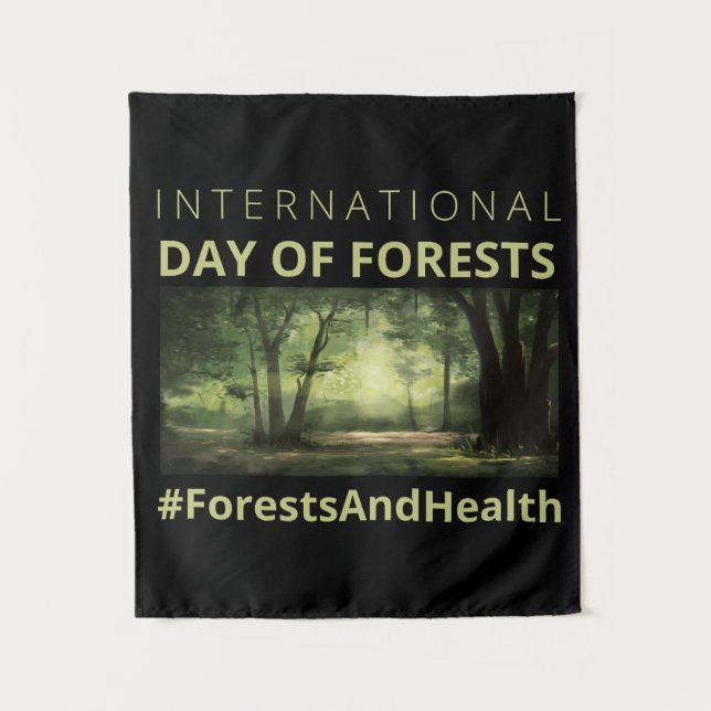 Tapiz Bosques y salud Día Internacional de los Bosques (Anverso)