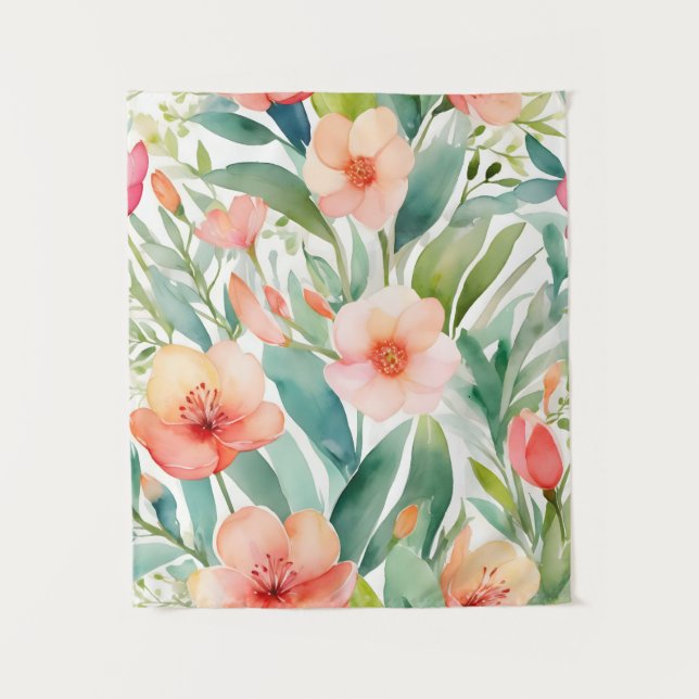 Tapiz Botánicos de primavera frescos (Anverso)