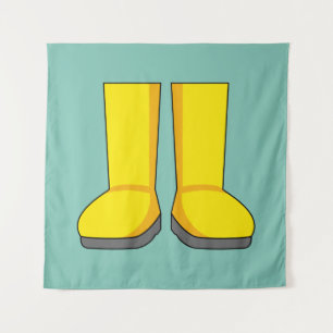 Tapiz Botas de lluvia amarillas de goma