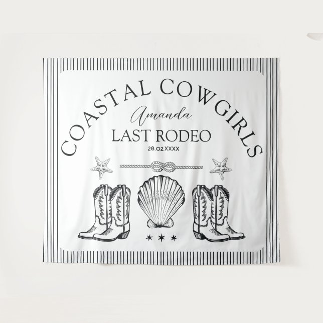 Tapiz Botas de vaquera costera Fiesta de Despedida de So (Anverso (horizontal))