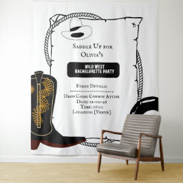 Tapiz Botas de vaquero con sombrero blanco y negro para 