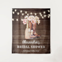 Tapiz Botas vaqueras rústicas Fondo para DUCHA DE NOVIA 