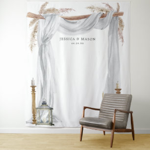 Tapiz Bote fotográfico del arco Boda de las velas bohemi