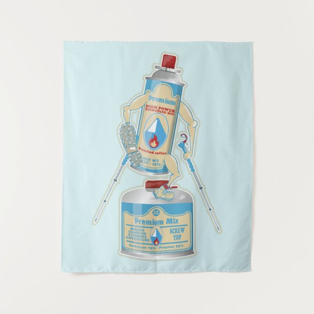 Tapiz Botes de gas para la cocina del campamento excursi (Anverso)