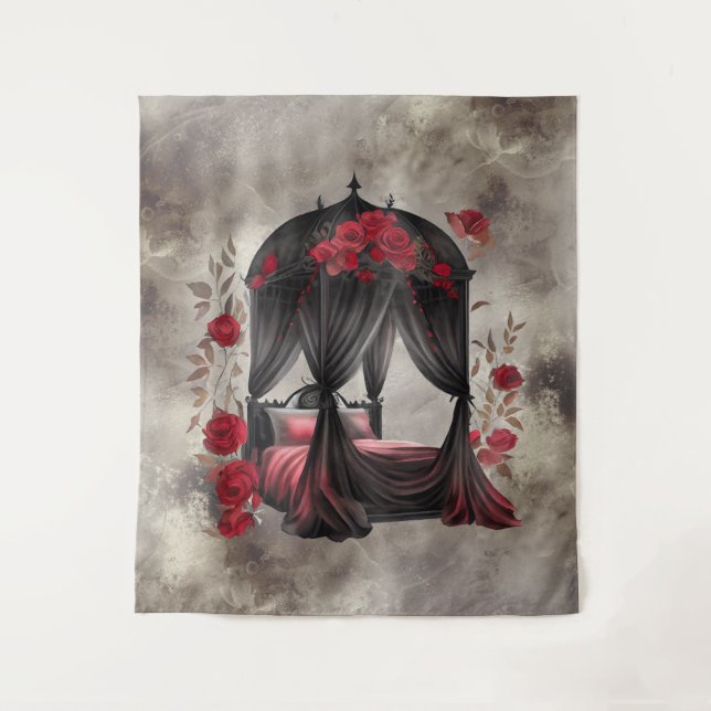 Tapiz Boudoir | Scarf Canopy Old Antiguo Poster Cama (Anverso)