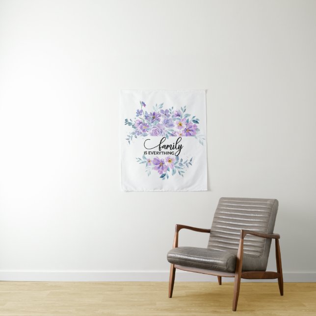 Tapiz Bouquet cardíaco morado floral | Oferta familiar (In situ)