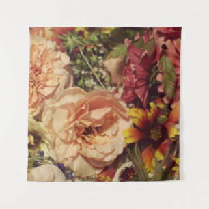 TAPIZ BOUQUET DE FLORES PETALIZADOS BLANCO Y ROSA CERCA