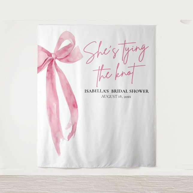 Tapiz Bow está atando el telón de fondo de ducha de novi (Anverso)