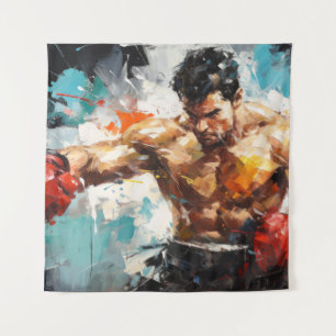Tapiz Boxer Boxing Sport Pintura Resumen Decor Art