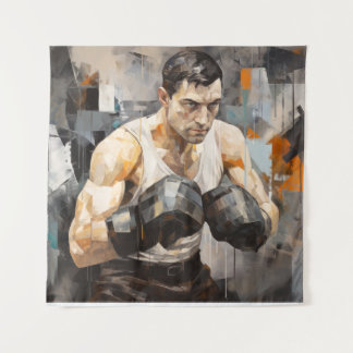 Tapiz Boxer Boxing Sport Pintura Resumen Decor Art