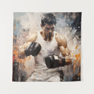 Tapiz Boxer Boxing Sport Pintura Resumen Decor Art