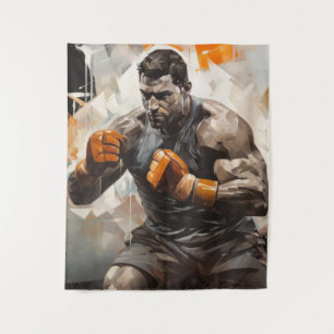 Tapiz Boxer Boxing Sport Pintura Resumen Decor Art