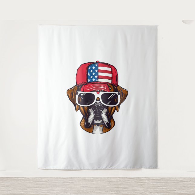 Tapiz Boxer Dog USA (Anverso)