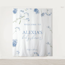 Tapiz Boy Blue Baby in Bloom Baby Shower Welcome Sign