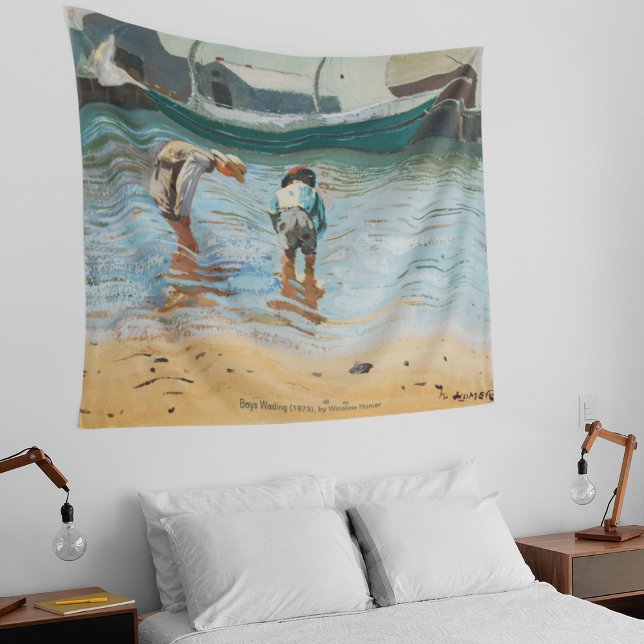 Tapiz Boys Wading (1873) De Winslow Homer (Boys Wading (1873) By Winslow Homer Tapestry)