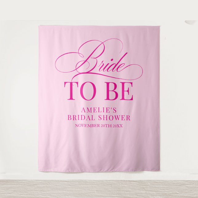 Tapiz Bridal shower Bride to Be backdrop pink (Anverso)