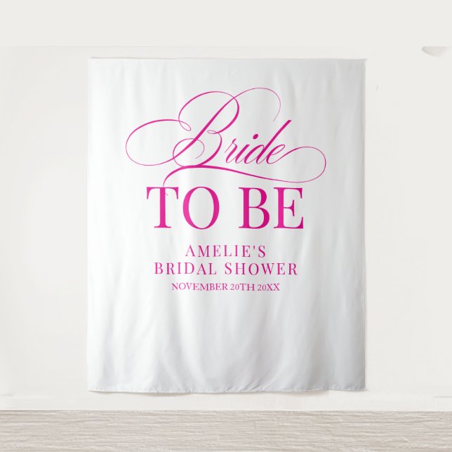 Tapiz Bridal shower Bride to Be backdrop pink (Anverso)