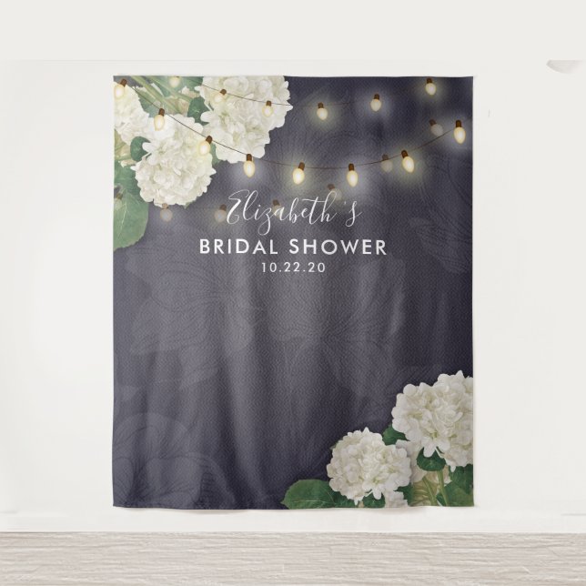Tapiz Bridal Shower Photo Backdrop Flores de cuerda Luce (Anverso)