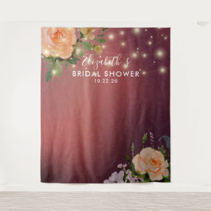 Tapiz Bridal Shower Photo Backdrop Flores de cuerda Luce
