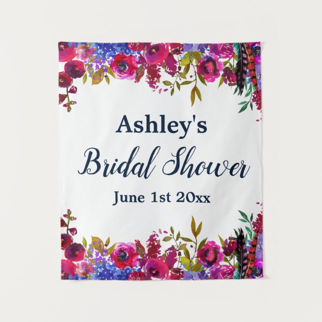Tapiz Bridal Shower Photo Booth Backdrop Wildflower Prop (Anverso)