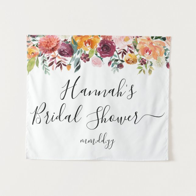 Tapiz Bridal Shower Photo Booth Backups Caída Boho Prop (Anverso (horizontal))
