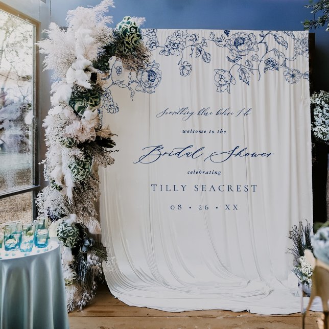 Tapiz Bridal Shower Welcome Tapestry Something Blue Sign (Subido por el creador)