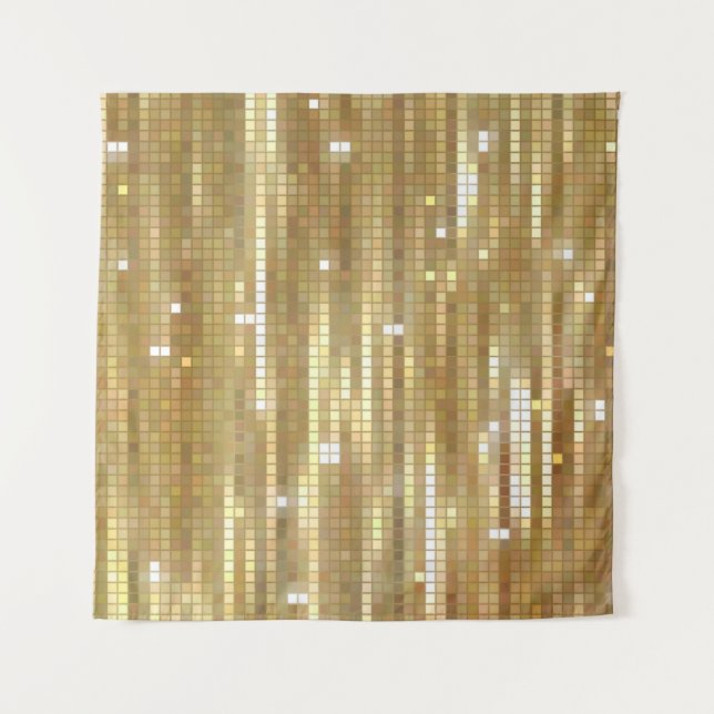 Tapiz Bright abstract mosaic golden background with glos (Anverso)