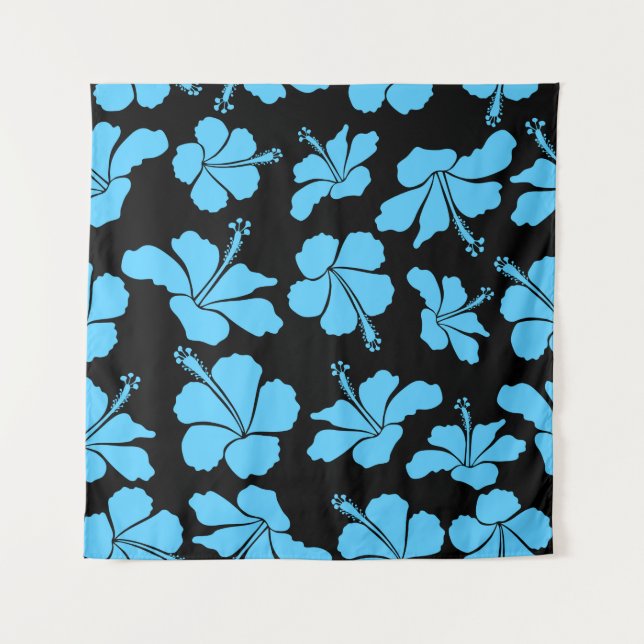 Tapiz Bright hawaiian seamless pattern with tropical hib (Anverso)